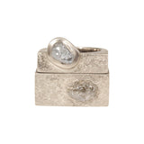 Custom Diamond Crystal Men's Ring in 18k Palladium White Gold