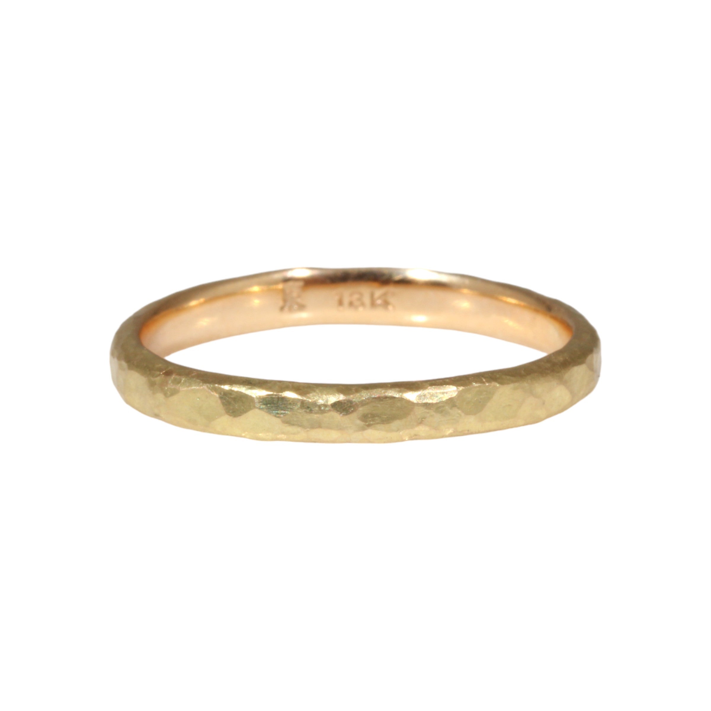 2.75 mm Hammered Band in 18k Yellow Gold