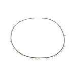 Diane Necklace with Silver Droplets and Grey Beads