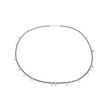 Diane Necklace with Silver Droplets and Grey Beads