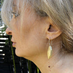 Flat Faceted Earrings in Yellow Bronze