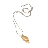Mariposa Wing Pendant in Bronze and Silver with White Diamonds on Silver Chain