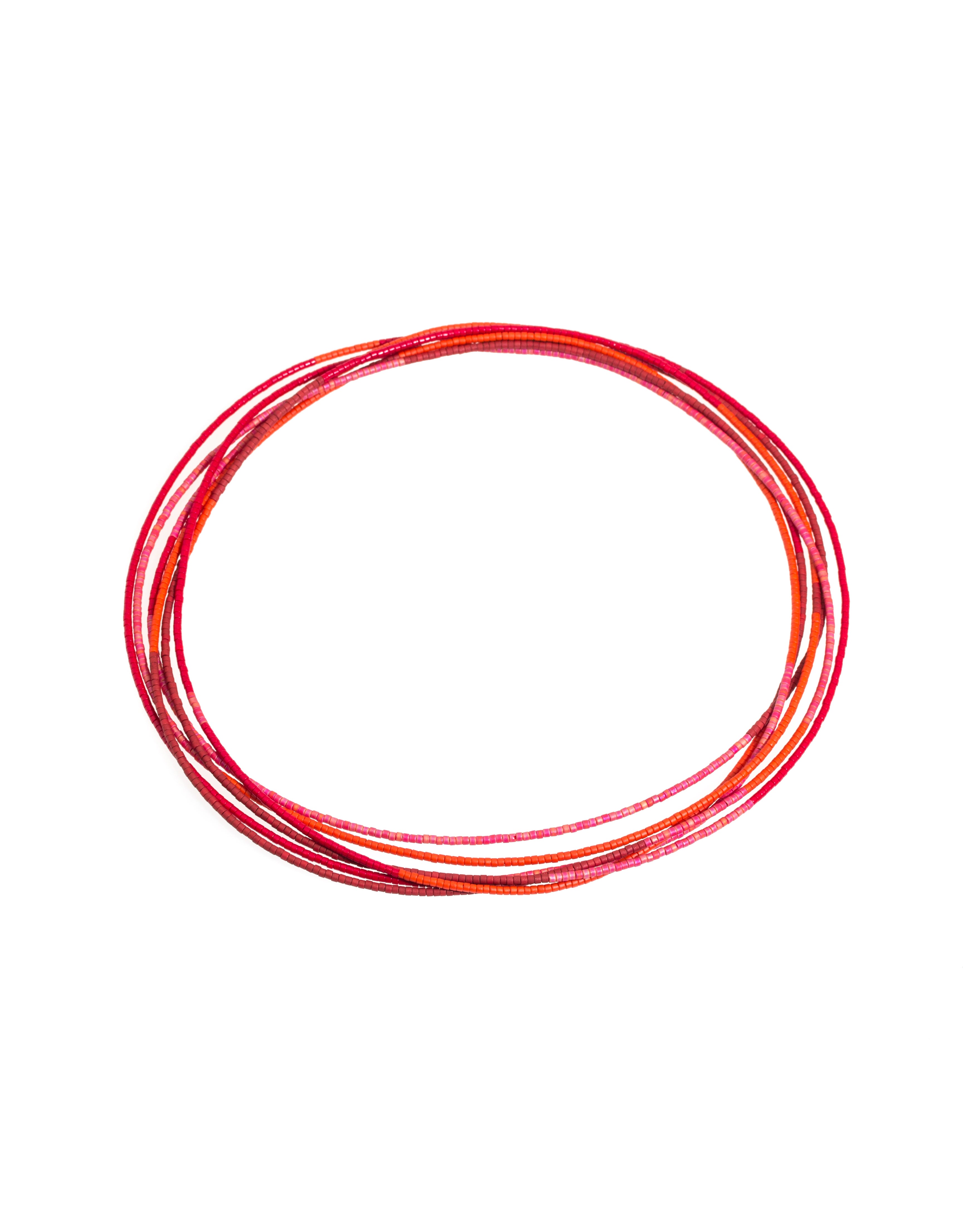 Poppy Sweep Necklace in Orange, Pink, & Red