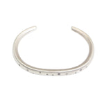 Plain Cuff with 11 Grey Diamonds in Silver