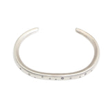 Plain Cuff with 11 Grey Diamonds in Silver