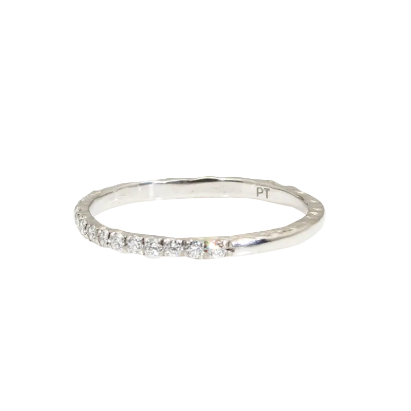 1/3 Eternity Rock Edge Band with White Diamonds in Platinum