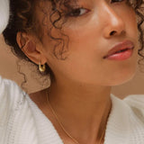 Small Curve Hoop Earrings in 14k Yellow Gold