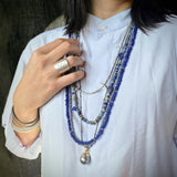 Round Grey Tahitian Pearl Pendant with Sculptural Cap and Bail in 14k Gold