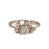 Sugar Lump Cluster Ring with Rosecut Diamond in Palladium White Gold