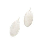 Small Perforated Oval Dangle Earrings in Silver