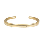 Plain Cuff in Golden Bronze with One Cognac Diamond