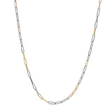 Handmade Chain in Oxidized Silver and 18k Gold - 20.5"