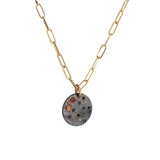 Constellation of Gemini Necklace in Oxidized Silver with Sapphires