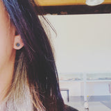 Hematite Gold Post Earrings in 18k Yellow Gold