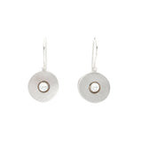 Circle Earrings in Silver with Pearls