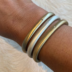 Plain Cuff in Silver with One White Diamond