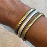 Plain Cuff in Silver with One White Diamond