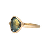 Organic Shape BiColor Sapphire Ring in 14k Gold