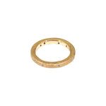 Simple Architectural Gold Band with White Diamonds in 18k Rose Yellow Gold and Sand Texture