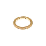 Simple Architectural Gold Band with White Diamonds in 18k Rose Yellow Gold and Sand Texture