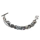 Bracelet with Silver Circle Links and Labradorite Beads