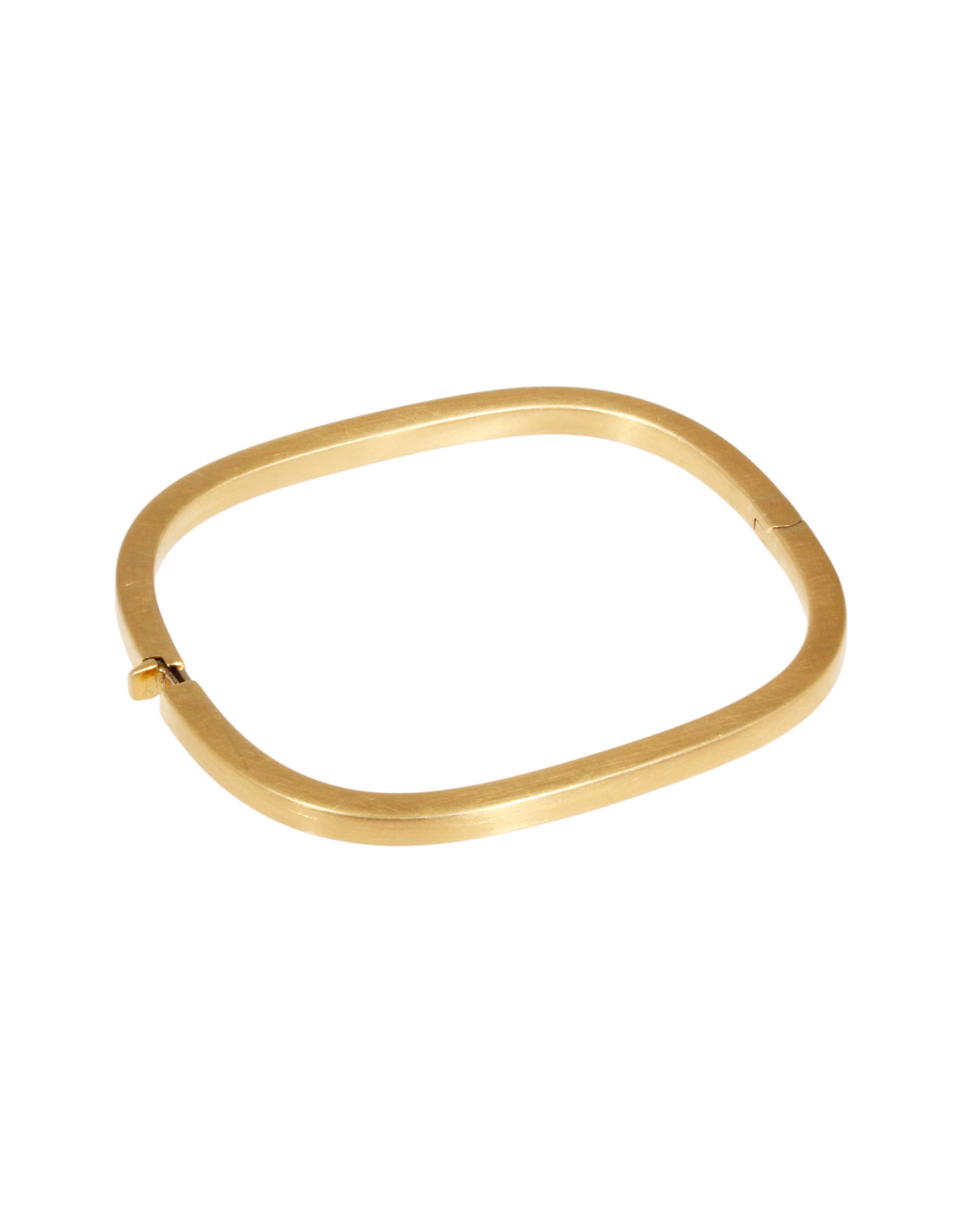 Cushion Shaped Hinged Bangle in 18k Gold
