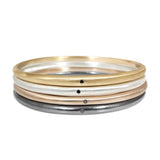 Tapered Bangle with 1.8mm Black Diamond