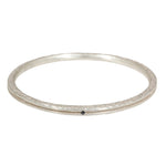 Channel Bangle in Brushed Silver with 4 Black Sapphires