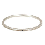 Channel Bangle in Brushed Silver with 4 Black Sapphires