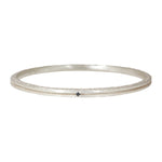Channel Bangle in Brushed Silver with 4 Black Sapphires