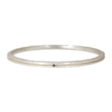 Channel Bangle in Brushed Silver with 4 Black Sapphires