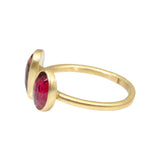 Open Double Organic Shape Pink Spinel Ring in 18k Gold - size 6.5