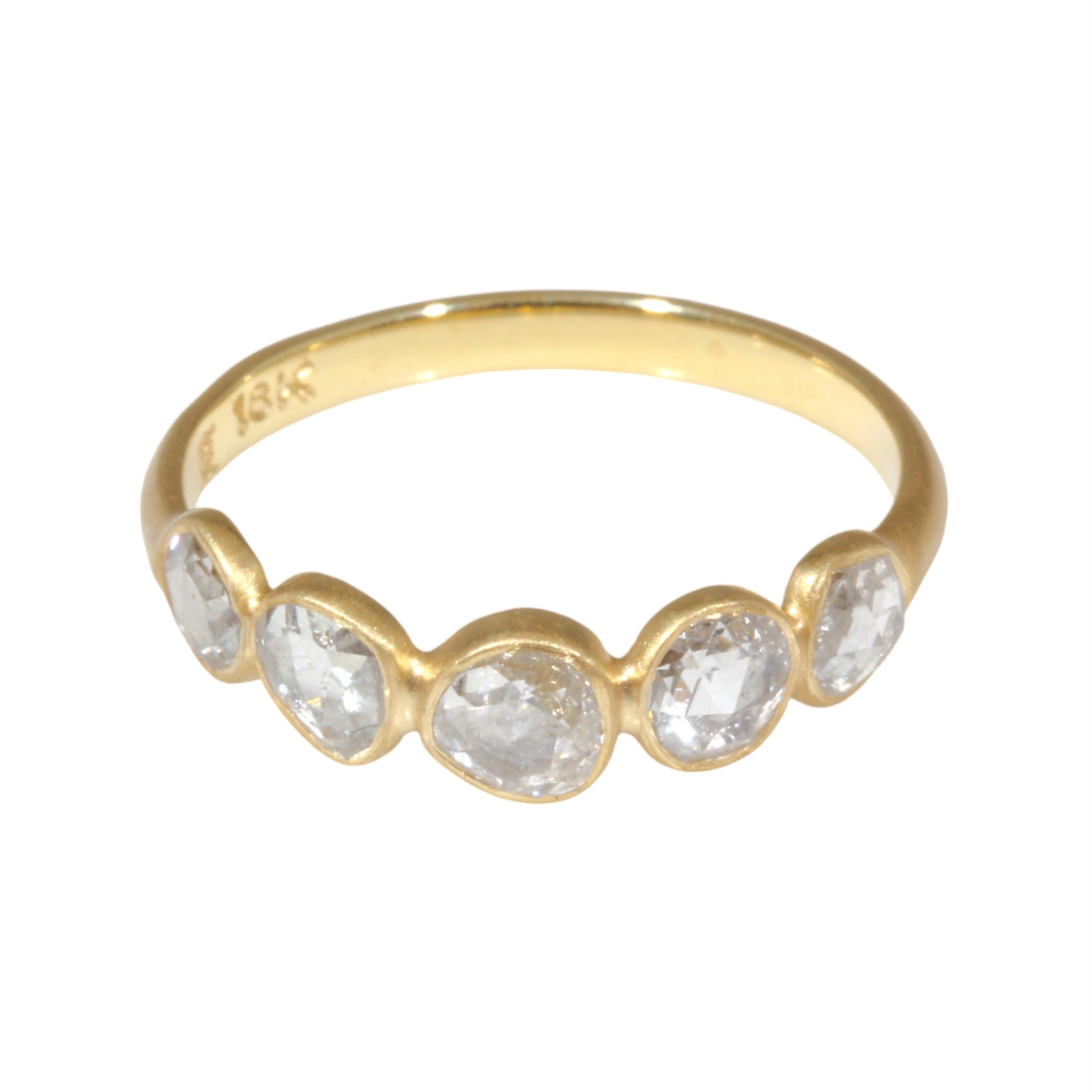 Five Rosecut Diamond Ring in 18k Gold