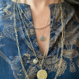Gold Droplets Necklace in Oxidized Silver and 18k Gold