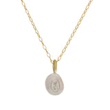 Organic Shape Aquamarine Pendant in 18k Gold and Brushed Silver
