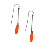 Camilla Earrings with Red and Grey Enamel