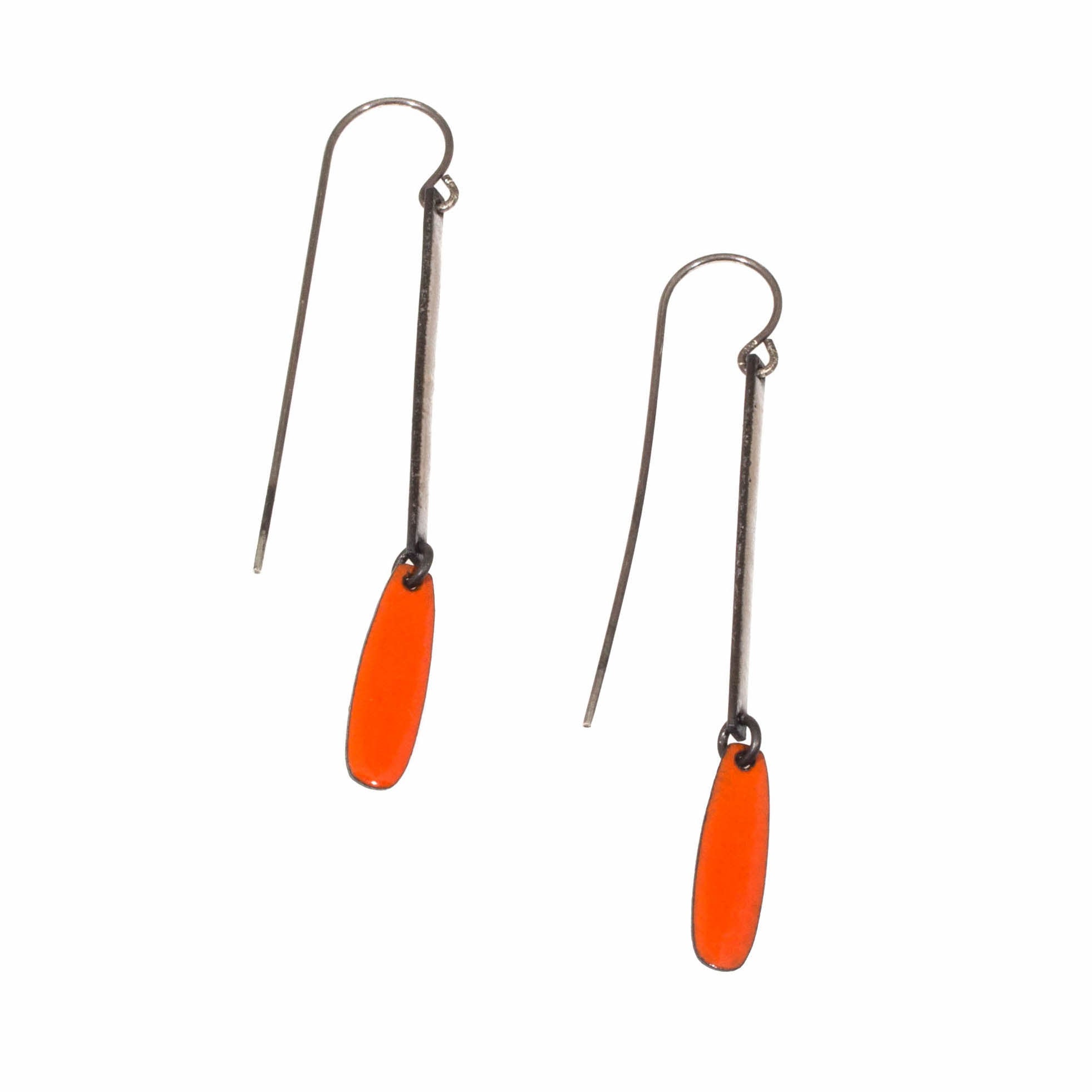 Camilla Earrings with Red and Grey Enamel