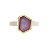 Ruby Crystal Ring in Silver & 22k Gold