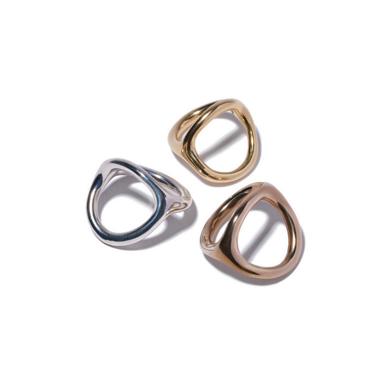Double Loop Ring in Brass – Shibumi Gallery